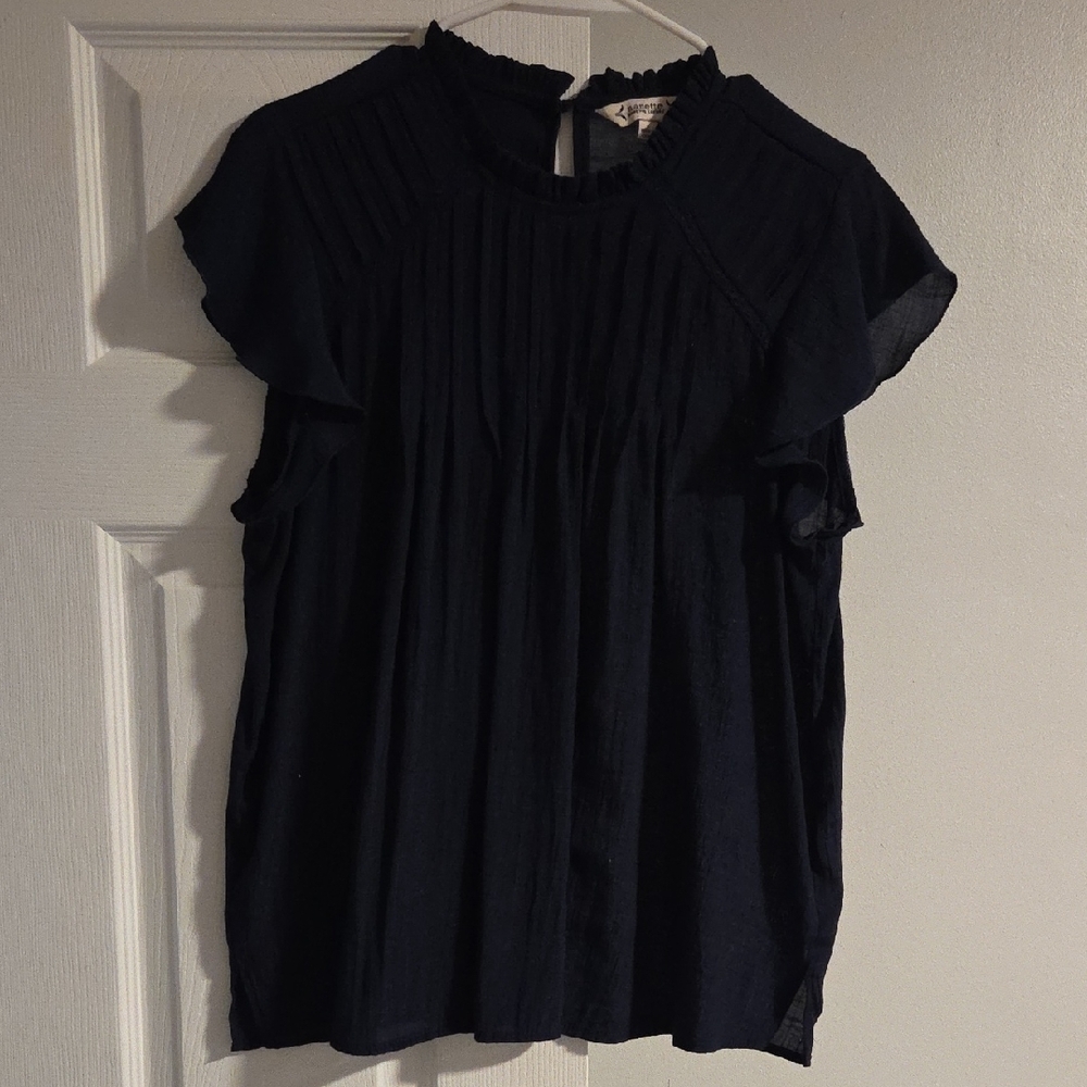 Nanette Lepore Black Ruffled Blouse